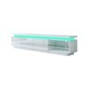 TV Unit Storage Cabinet LED Lighted High Gloss Front 3 Drawers White