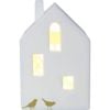 LVD Porcelain Village House Tealight Candle Holder Display 3D 12.5cm White