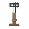 P&P Black Walnut Wood Mobile TV Floor Stand With Shelves For 40 To 75 Inch TVs