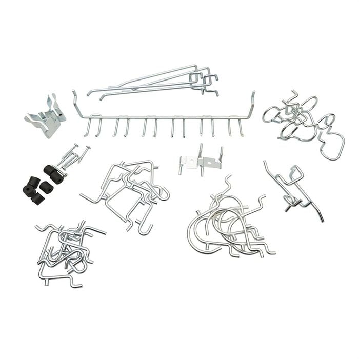 Zenith Zinc Plated Assorted Pegboard Hooks Kit - 47 Pack