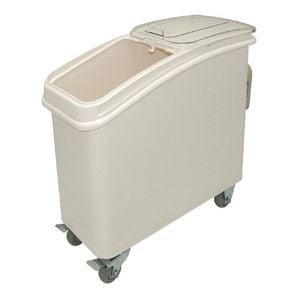 Vogue Ingredient Bin With Scoop Polypropylene Mobile Dry Food Storage 102ltr