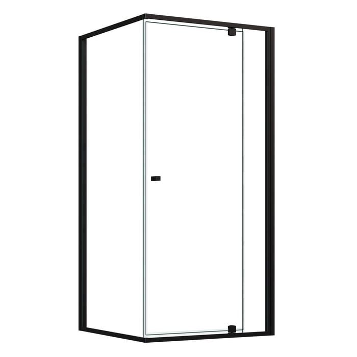 900 x 2000mm Black Matte Semi Frameless Shower Screen