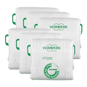 Vorwerk Bag Kobold VK200 Genuine FP200 Vacuum Cleaner Filter Bag, 6 pack