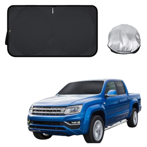 Front Windscreen Sun Shade for VolksWagen Amarok Dual Cab 2010 - 2022 2H, 2H Facelift - Standard 150 x 85 cm - Black