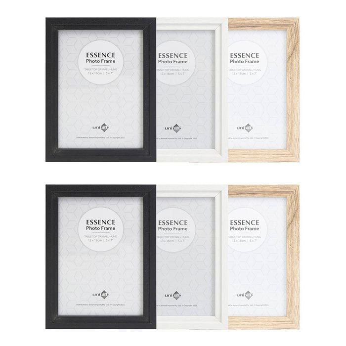 6PK Unigift Essence 13x18cm MDF/Glass Picture Frame - Assorted