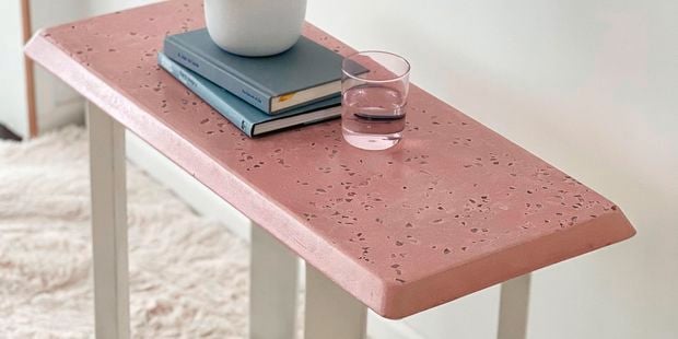 Pink terrazzo table