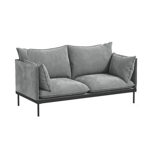 Camilla 2-seater Sofa - Light Grey Upholstered Lounge Couch Light Grey 2 Seater