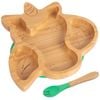 Tiny Ding Bamboo Unicorn Baby Weaning Plate & Fork Set