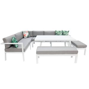 San Antonio Corner Lounge Setting - White