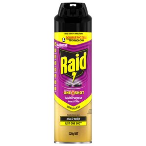 Raid 320g Odourless Double Nozzle One Shot Multi Insect Killer 