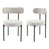 Set of 2 Round Dining Chair Mixed Cream