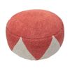 J.Elliot Home Rimsha Tufted Pouf Seat/Footrest Furniture 60x60x25cm Coral