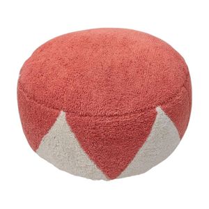 J.Elliot Home Rimsha Tufted Pouf Seat/Footrest Furniture 60x60x25cm Coral