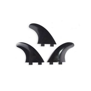 Summer vibes Thruster Surfboard Fins (set of 3) L XL Dual Tab FCS1 & FCSii Compatible - Black