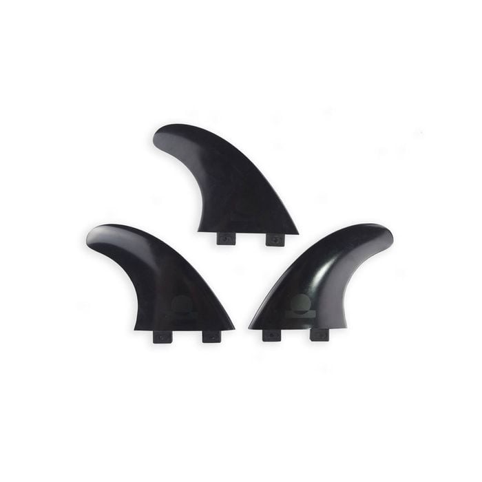 Summer vibes Thruster Surfboard Fins (set of 3) L XL Dual Tab FCS1 & FCSii Compatible - Black