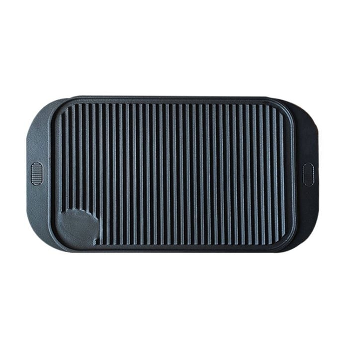 SOGA Cast Iron Ridged Griddle Grill Pan 47cm