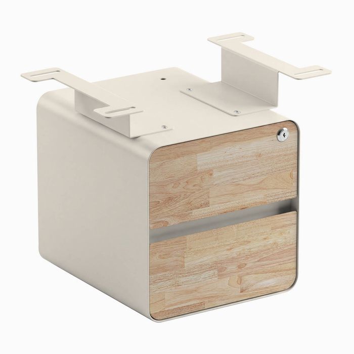Desky Minimal Under Desk Cabinet Wheat Frame