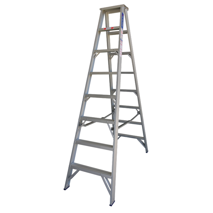 Indalex 2.4m 180kg Pro Series Industrial Aluminium Double Sided Step Ladder