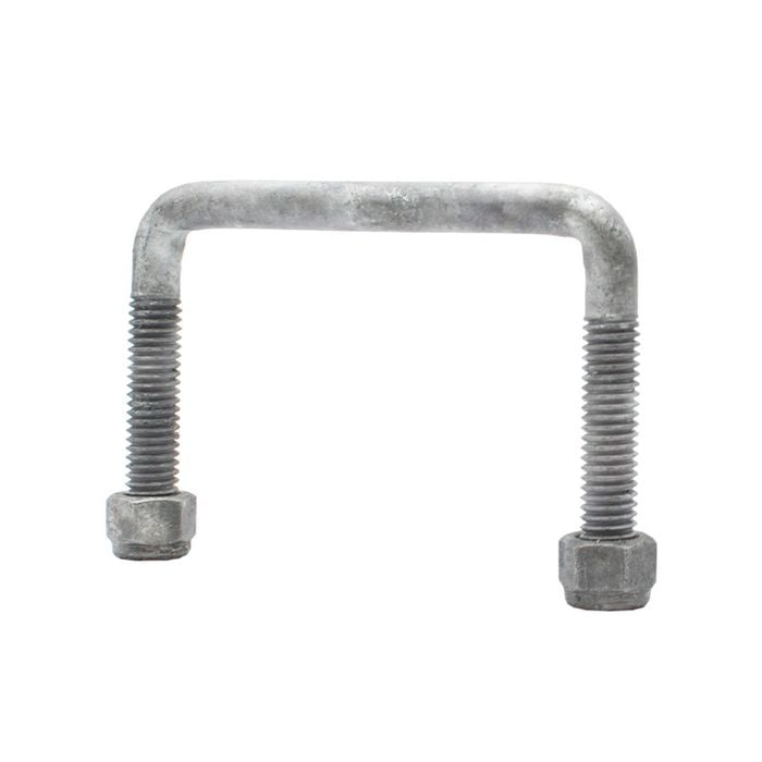 Sunrise U-bolts With Nyloc Nut 1/2" Galvanised - 100mm Square, 75mm - Ub100s75g