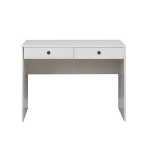 European Cabinetry Slim Round Black Odessa Desk White
