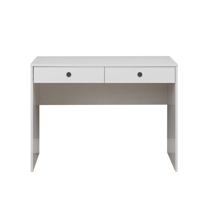 European Cabinetry Slim Round Black Odessa Desk White
