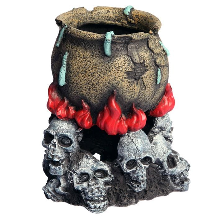 Aqua One Skull Fire With Couldron Ornament (36794)