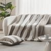 Dreamaker Denver Carved Stripe Faux Fur Throw Natural 130x170cm