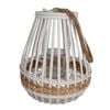 Maine & Crawford Johan 36cm Bamboo/wood Lantern W/ Glass Candle Holder Decor Wht