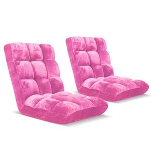 SOGA 2X Light Pink Floor Recliner Sofa Chair