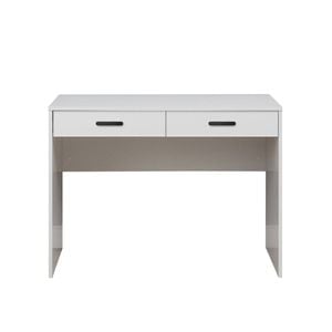 European Cabinetry White Slim Oval Black Handles Odessa Desk