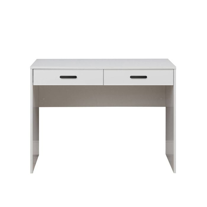 European Cabinetry White Slim Oval Black Handles Odessa Desk