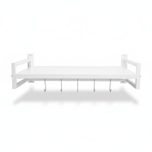 Wall Mount Microwave Oven Shelf Rack with Carbon Steel Holder and Hooks