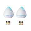 2 X Purespa Ultrasonic Diffusers + 6 Diffuser Oils Set White