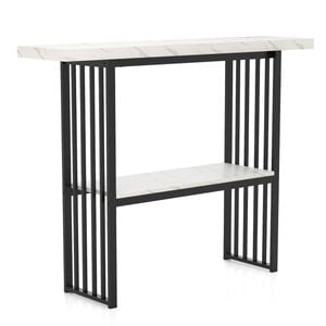Costway Faux Marble Console Table White
