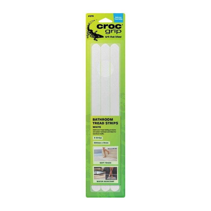 Croc Grip White Anti-Slip Bathroom Strips - 9 Pack