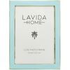 LVD Enamel Iron Glass Luxe 5x7" Photo Frame Display - Aqua/Gold