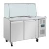 Polar U-Series GN Saladette Counter with Square Sneeze Guard 2 Door - UA017-A