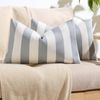 Gioia Casa Striped Outdoor Waterproof Cushion Covers - Silver, 30x50cm