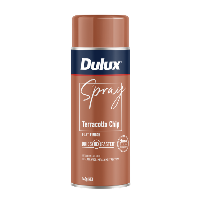 Spray Paint Dulux 340G Flat Terracotta Chip - Bunnings Australia