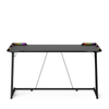 Ufurniture 140cm LED RGB Gaming Desk Carbon Fiber Surface Computer Desk with Cup Holder Headphone Hook Black