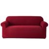 Catzon 4 Seater Stretch Sofa Cover Couch Cover Washable Jacquard Fabric-Red(XL)