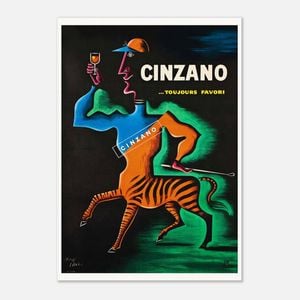 Galrie Cinzano Toujours Favori 1950 Vintage Alcohol Art Poster for Home Decor, Poster Only, A0 84 x 119cm (33 X 47inch)