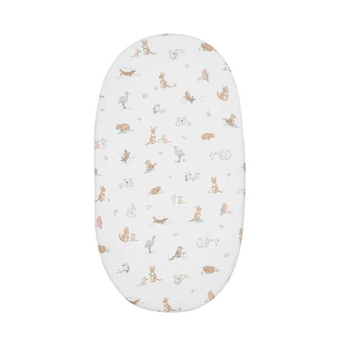 Living Textiles Organic Bassinet Fitted Sheet - Australiana