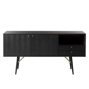 Modern Furniture LUXE Engineered Wood Sideboard 150cm - Black