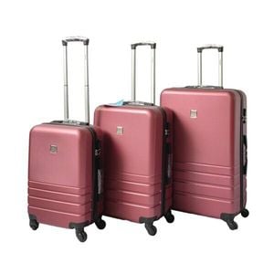 Abs Luggage Suitcase Set 3 Code Lock Travel Carry  Bag Trolley Maroon S M L