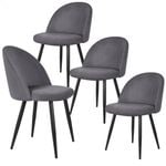 ALFORDSON Dining Chairs Seat Metal Velvet Grey Set of 4