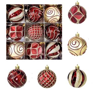 Catzon 9 Pcs Christmas Balls 6CM Shatterproof Ornaments for Home Party Holiday-Set 5