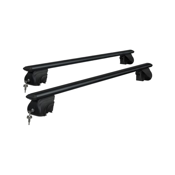 Universal Car Roof Rack Aluminium Adjustable 135cm Black 90kgs
