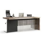 Modern Furniture AFTAN Desk with Pedestal Left Mobile Return 180cm -Oak&Black