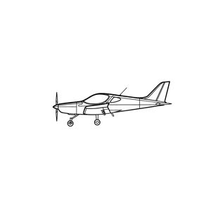 Ignite Laser Bristell - Light Sport Aircraft Silhouette Metal Wall Art Coated Black 15.7 inch - 40 cm